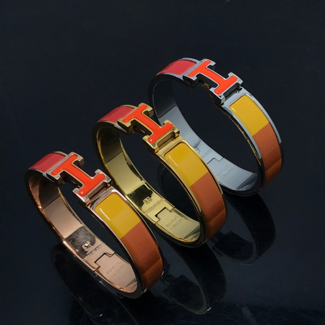 [Elitejewels]H BRACELET ORANGE RAINBOW CERAMIC