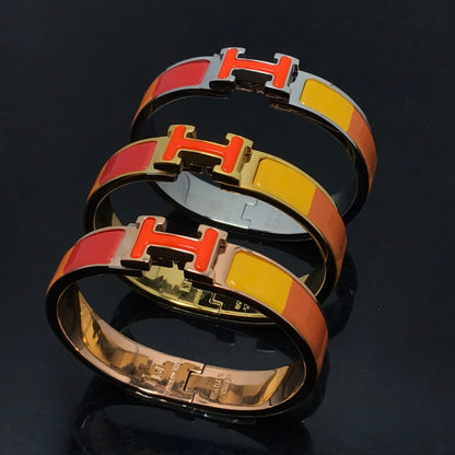 [Elitejewels]H BRACELET ORANGE RAINBOW CERAMIC