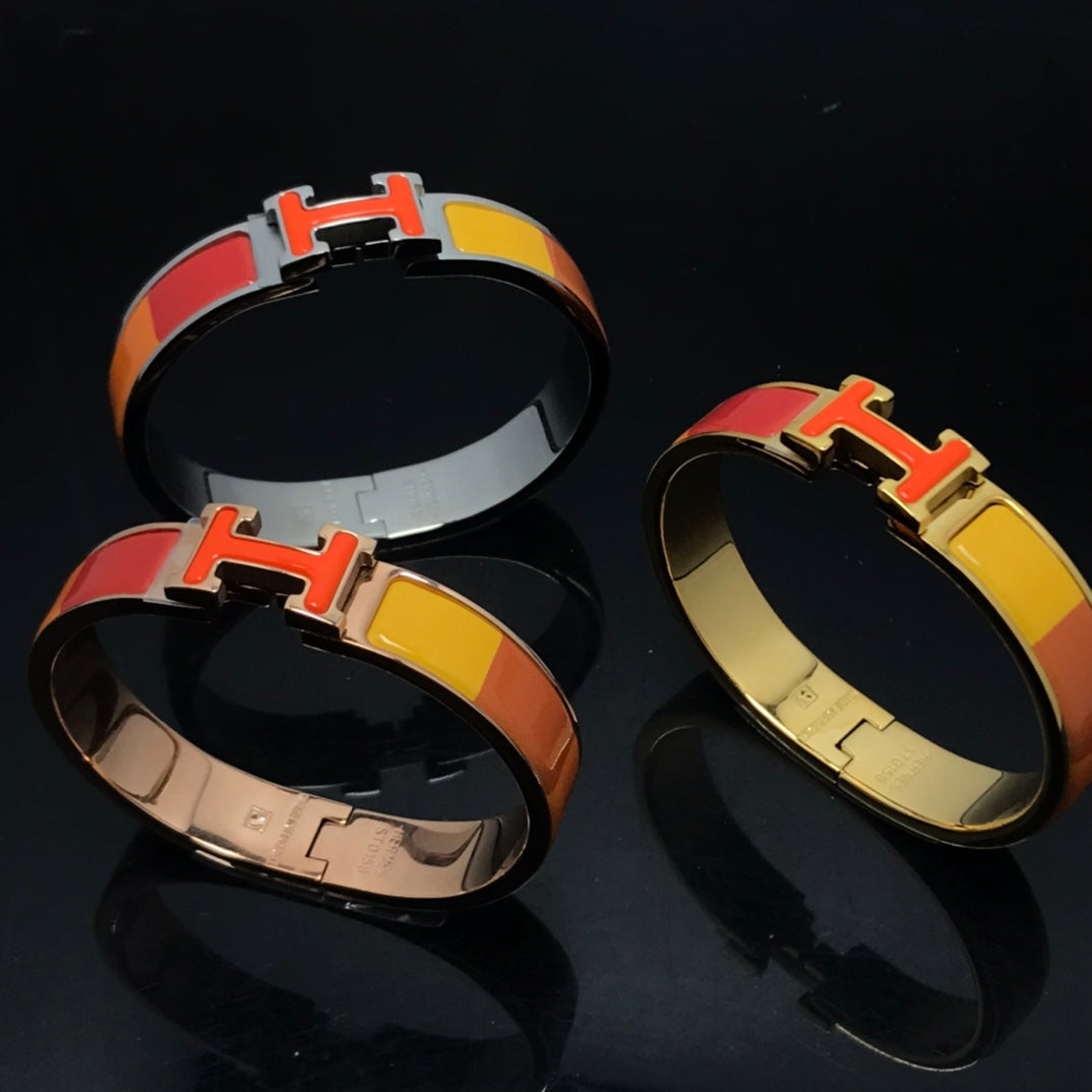 [Elitejewels]H BRACELET ORANGE RAINBOW CERAMIC