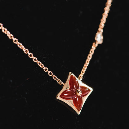 [Elitejewels]Sternkette Roségold 1 Diamant