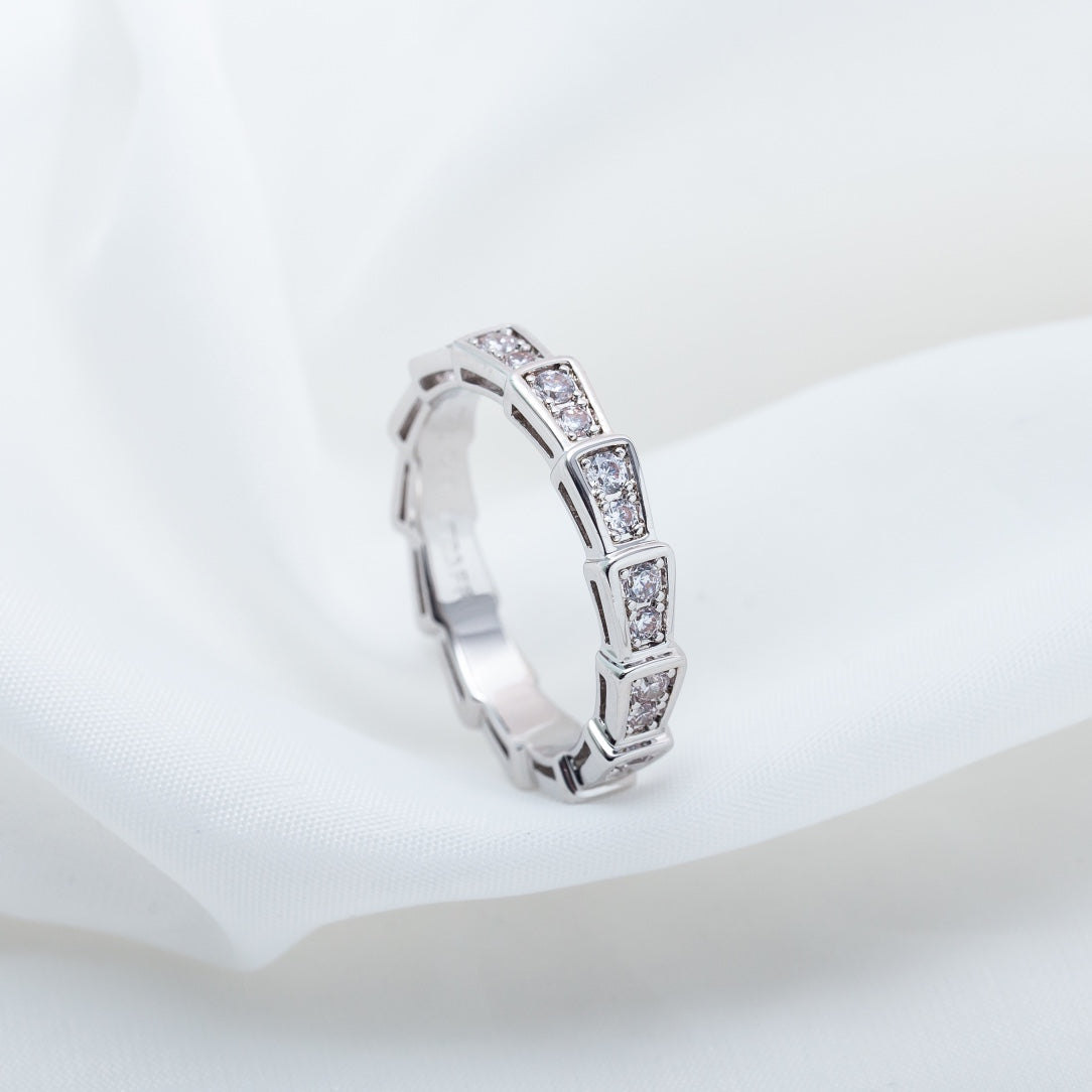 [Elitejewels]SERPENTI RING SILBER DIAMANT GEPAPERT 3MM