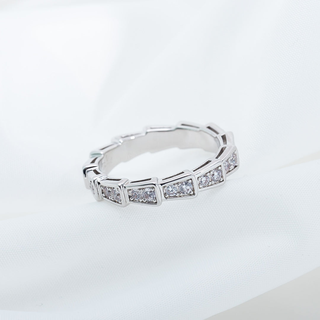 [Elitejewels]SERPENTI RING SILBER DIAMANT GEPAPERT 3MM