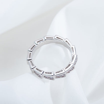 [Elitejewels]SERPENTI RING SILBER DIAMANT GEPAPERT 3MM