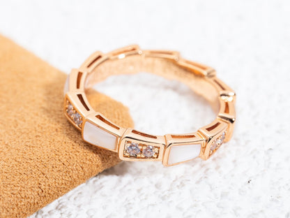 [Elitejewels]SERPENTI RING ROTGOLD DIAMANT MOP 3MM