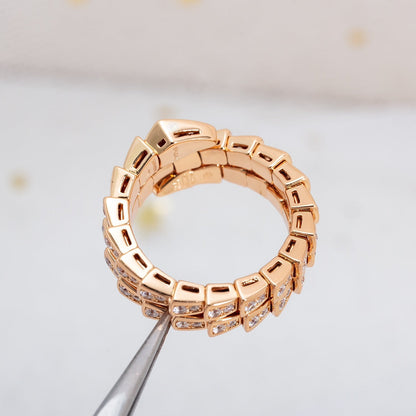 [Elitejewels]SERPENTI RING ROTGOLD DIAMANT DOPPELREIHIG