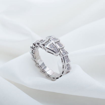 [Elitejewels]SERPENTI RING SILBER DIAMANT GEPAPERT 4MM