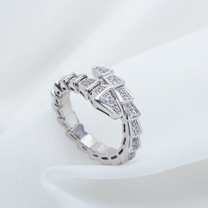 [Elitejewels]SERPENTI RING SILBER DIAMANT GEPAPERT 4MM