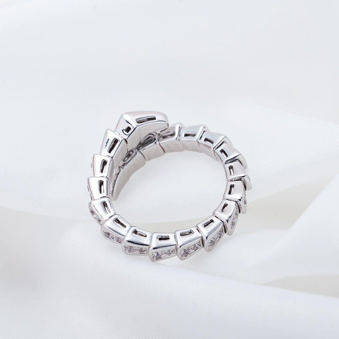 [Elitejewels]SERPENTI RING SILBER DIAMANT GEPAPERT 4MM