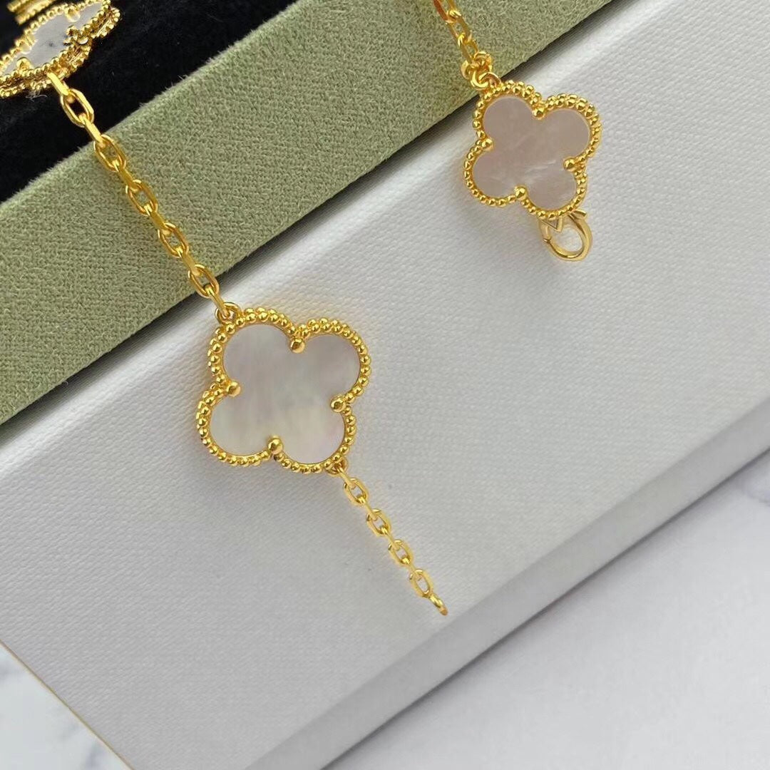 [Elitejewels]MAGIC CLOVER MOP GOLD BRACELET 5 MOTIFS