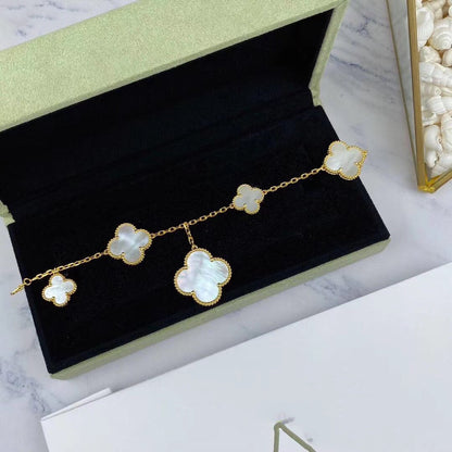 [Elitejewels]MAGIC CLOVER MOP GOLD BRACELET 5 MOTIFS