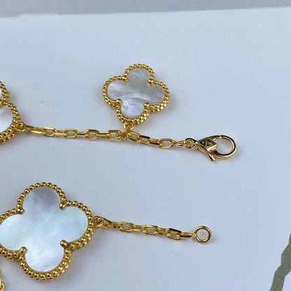 [Elitejewels]MAGIC CLOVER MOP GOLD BRACELET 5 MOTIFS