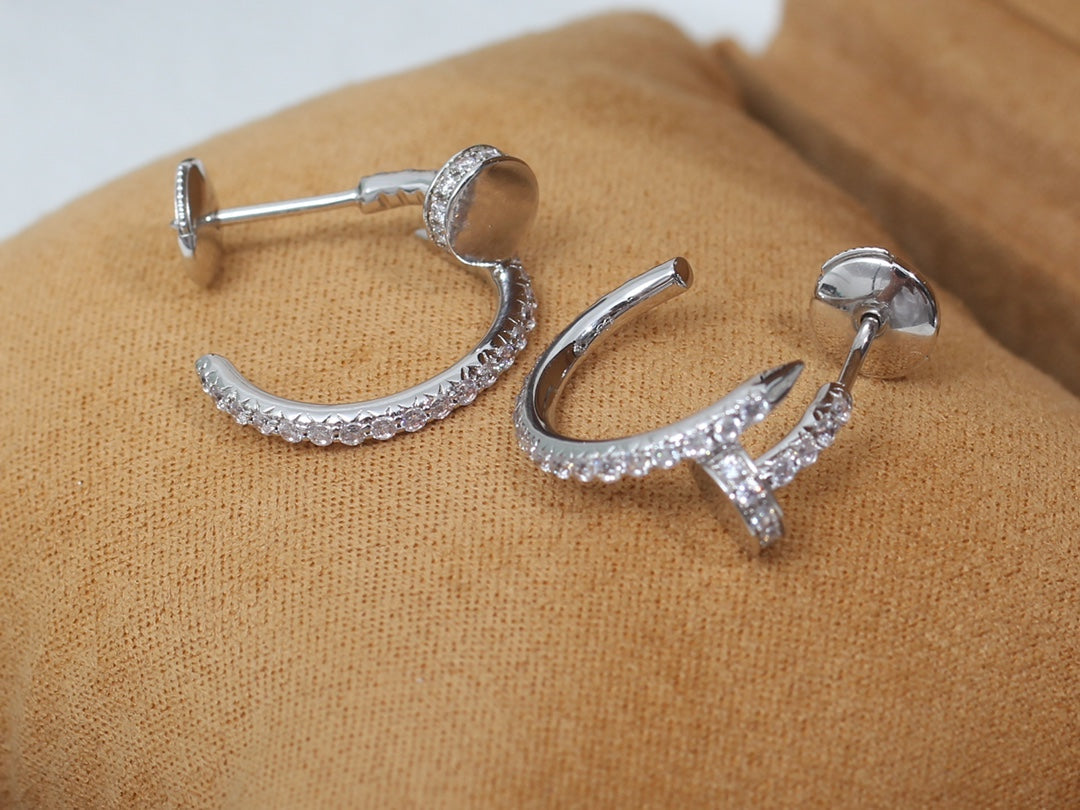 [Elitejewels]JUSTE EARRINGS 12.75MM SILVER DIAMOND