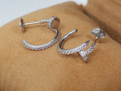 [Elitejewels]JUSTE EARRINGS 12.75MM SILVER DIAMOND