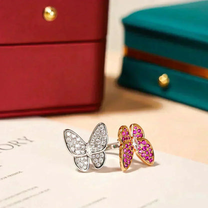 [Elitejewels]TWIN BUTTERFLY DIAMOND RING