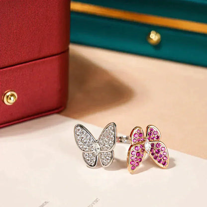 [Elitejewels]TWIN BUTTERFLY DIAMOND RING