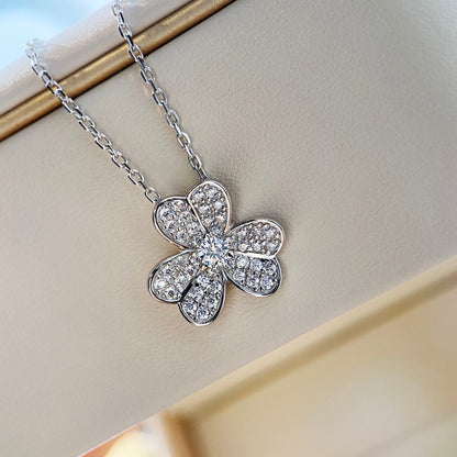 [Elitejewels]CLOVER DIAMOND NECKLACE SILVER