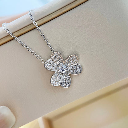 [Elitejewels]CLOVER DIAMOND NECKLACE SILVER