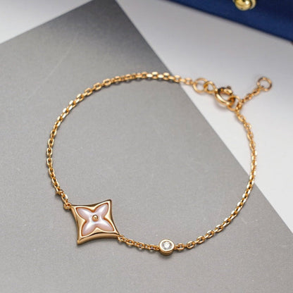 [Elitejewels]STAR 1 DIAMOND PINK GOLD BRACELET