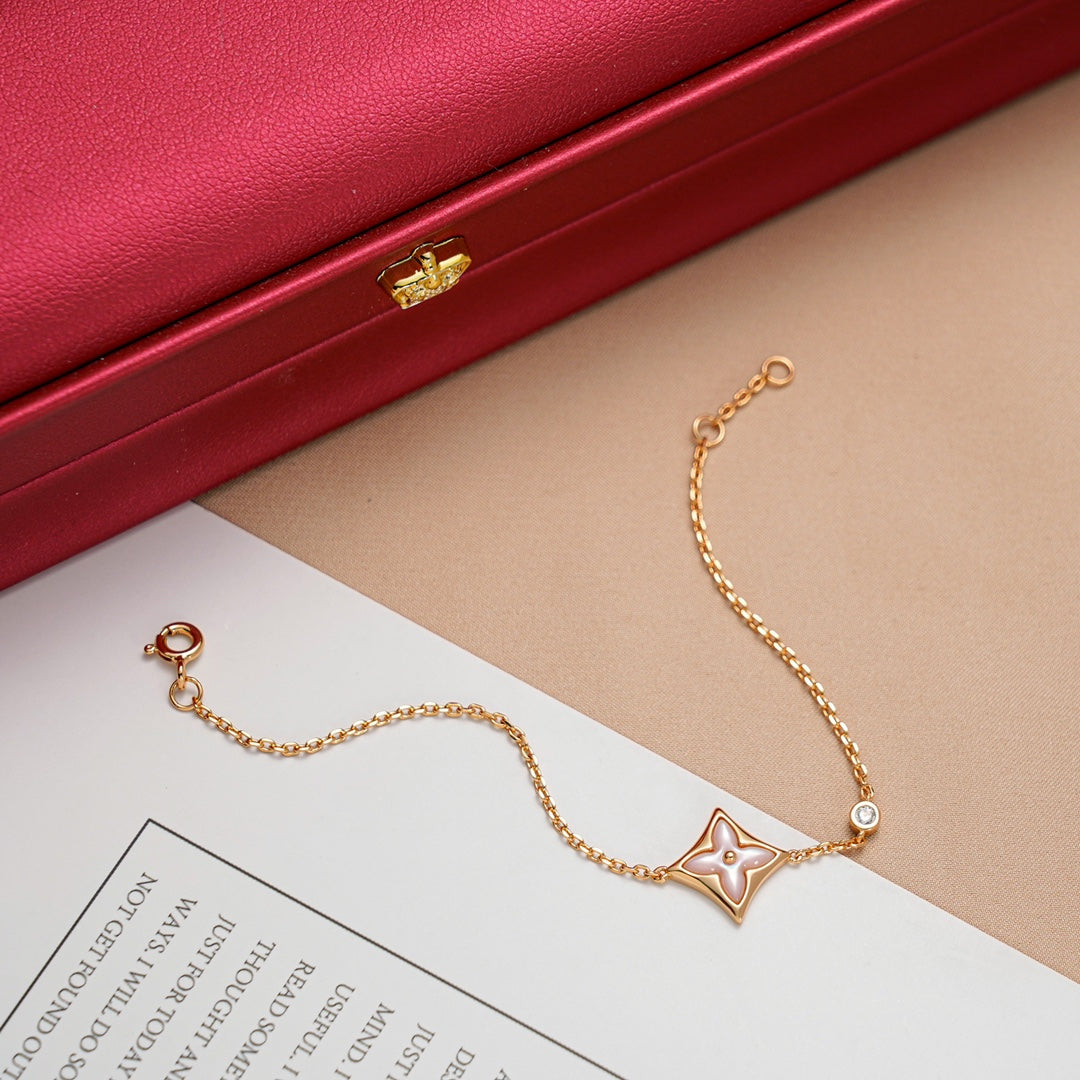 [Elitejewels]STAR 1 DIAMOND PINK GOLD BRACELET