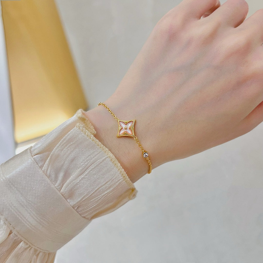 [Elitejewels]STAR 1 DIAMOND PINK GOLD BRACELET