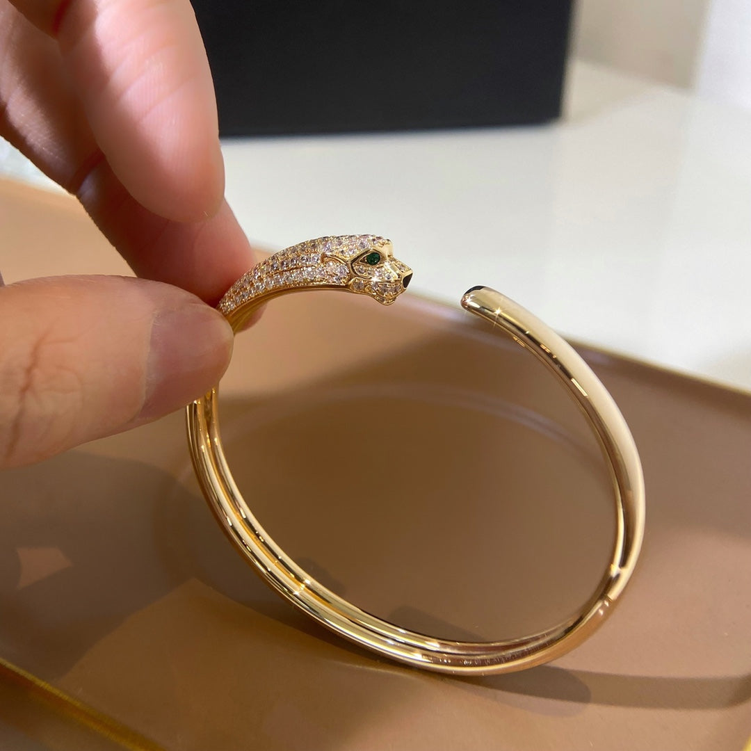 [Elitejewels]PANTHERE GOLD DIAMOND OPEN BRACELET