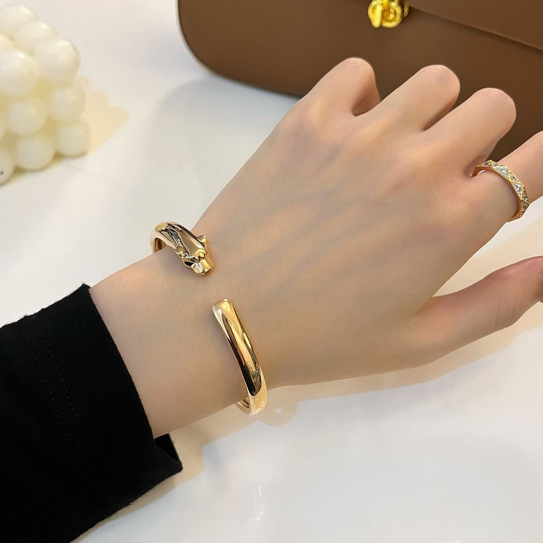 [Elitejewels]PANTHERE GOLD OPEN BRACELET