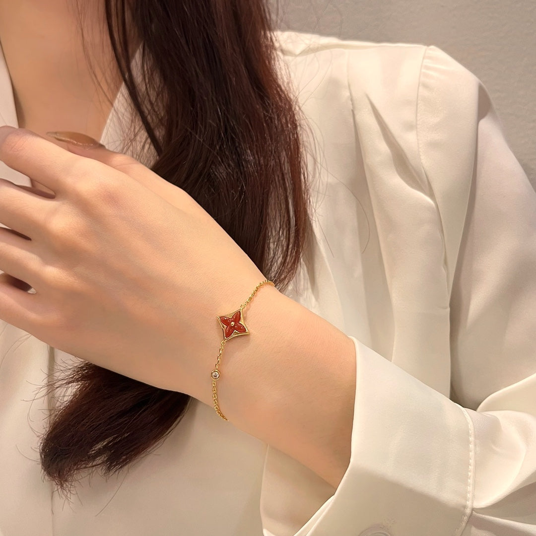 [Elitejewels]COLOR STAR KARNEOL ROTGOLD DIAMANT ARMBAND