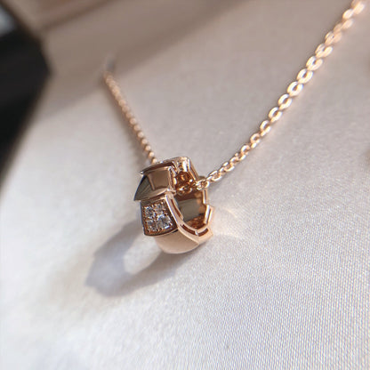 [Elitejewels]SERPENTI PEDANT DIAMOND PINK GOLD NECKLACE