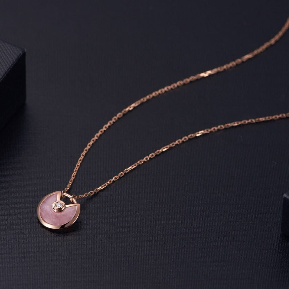 [Elitejewels]AMULETTE ROSÉGOLD ROSA MOP HALSKETTE