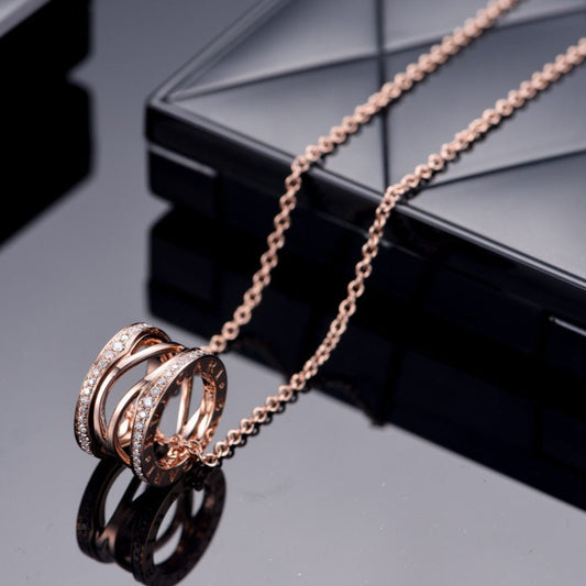 [Elitejewels]ZERO 1 PINK GOLD DIAMOND OPEN NECKLACE