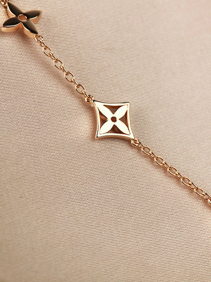 [Elitejewels]STAR AND SUN 7 MOTIFS GOLD BRACELET