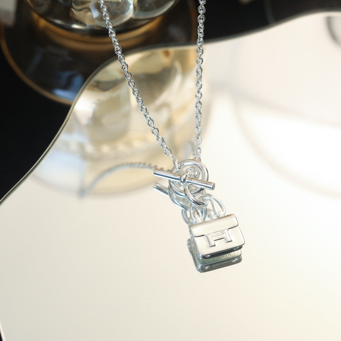 [Elitejewels]POP H PEDANT SILVER NECKLACE