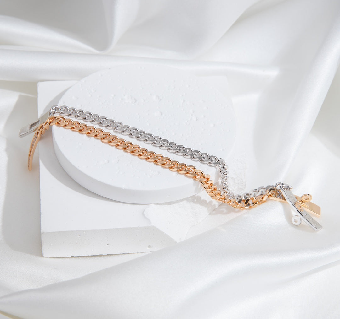 [Elitejewels]KELLY CHAIN SILVER DIAMOND BRACELET