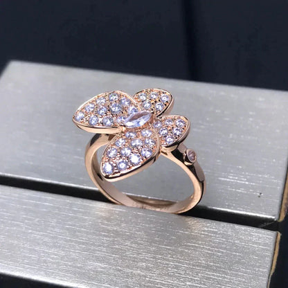 [Elitejewels]BUTTERFLY PINK GOLD DIAMOND RING