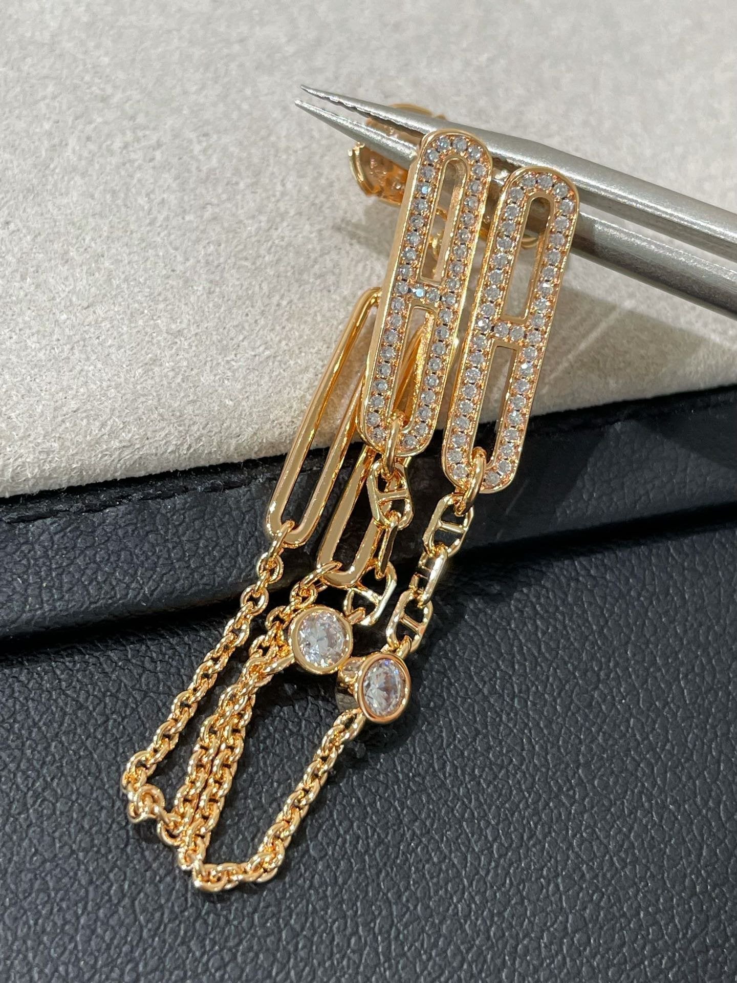 [Elitejewels]CHAINE CHAOS DIAMOND DROP EARRINGS