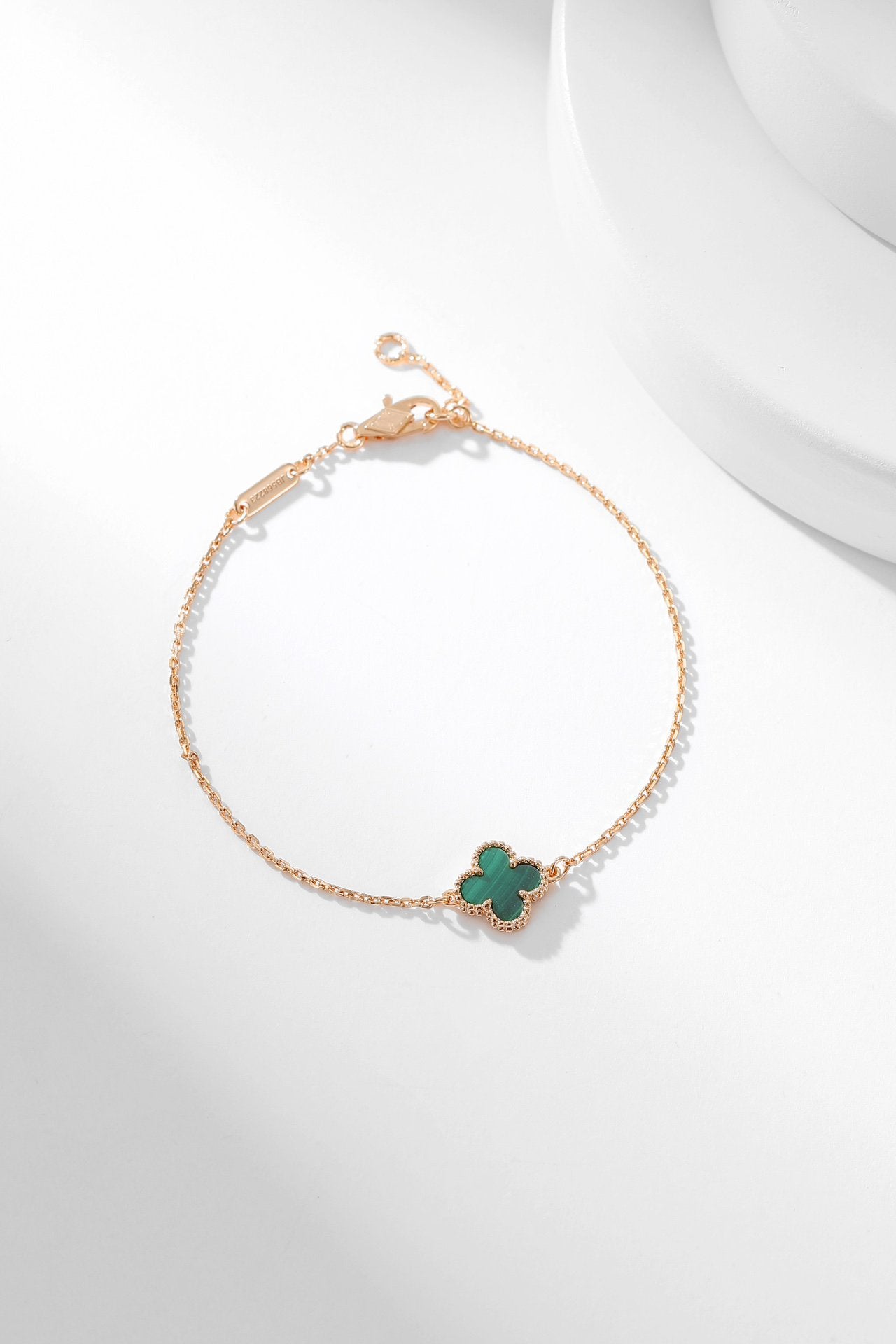 [Elitejewels]CLOVER BRACELET MALACHITE 1 MOTIF