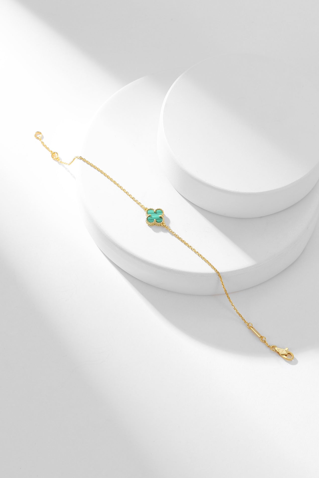 [Elitejewels]CLOVER BRACELET MALACHITE 1 MOTIF