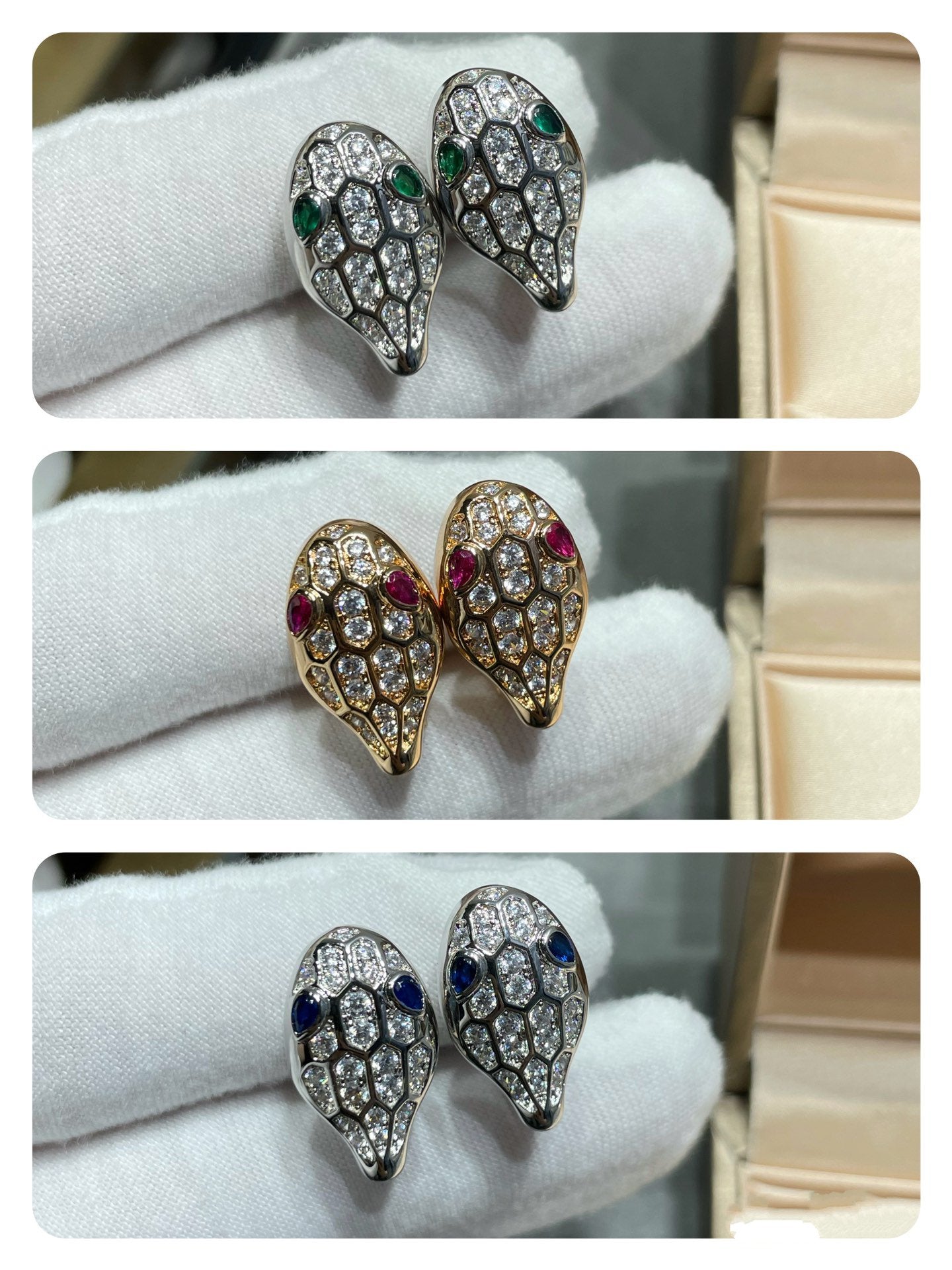 [Elitejewels]サーペントダイヤモンドスタッドピアス