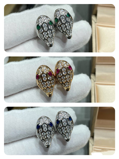 [Elitejewels]サーペントダイヤモンドスタッドピアス