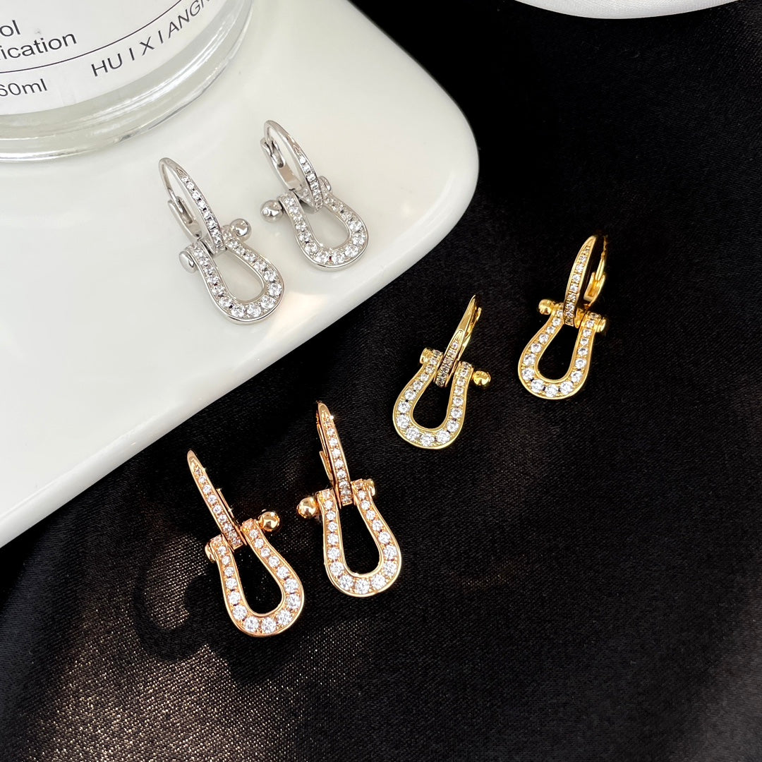 [Elitejewels]FORCE 10 FULL DIAMOND DROP EARRINGS MEDIUM MODEL