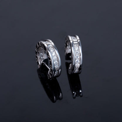 [Elitejewels]ZERO 1 MINI SILVER DIAMOND EARRINGS