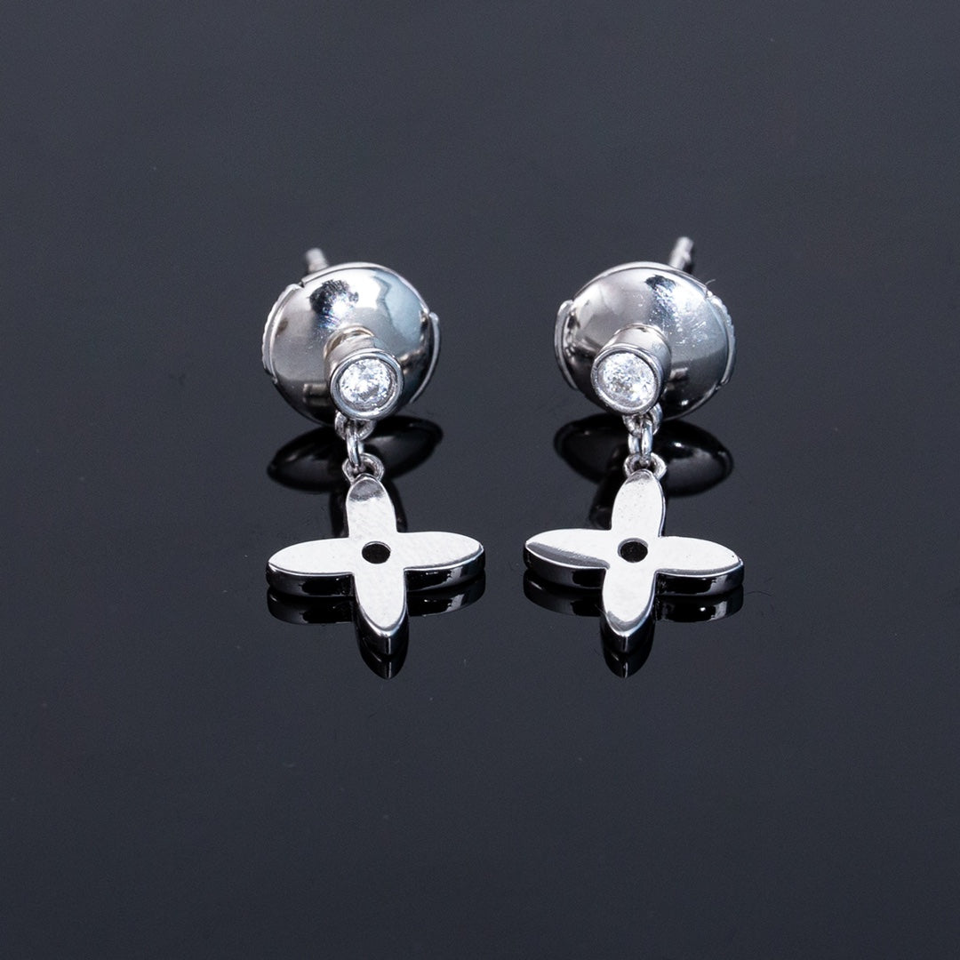 [Elitejewels]VIDYLLE SILVER DIAMOND MINI DROP EARRINGS