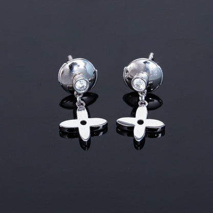 [Elitejewels]VIDYLLE SILVER DIAMOND MINI DROP EARRINGS