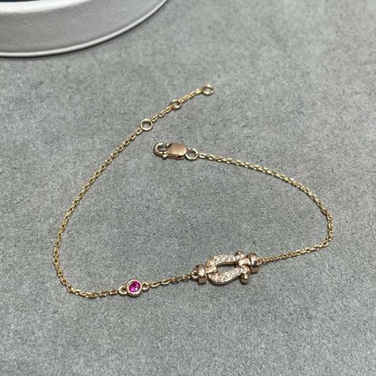 [Elitejewels]FORCE 10 DIAMOND CHAIN LINK PINK GOLD BRACELET