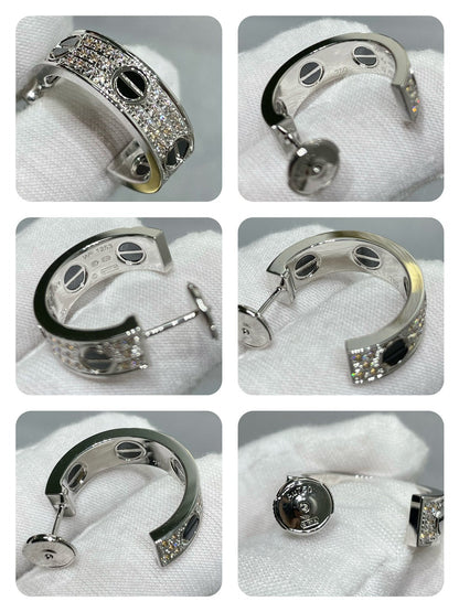 [Elitejewels] LOVE KERAMIK DIAMANT GEPAARTETE SILBER OHRRINGE