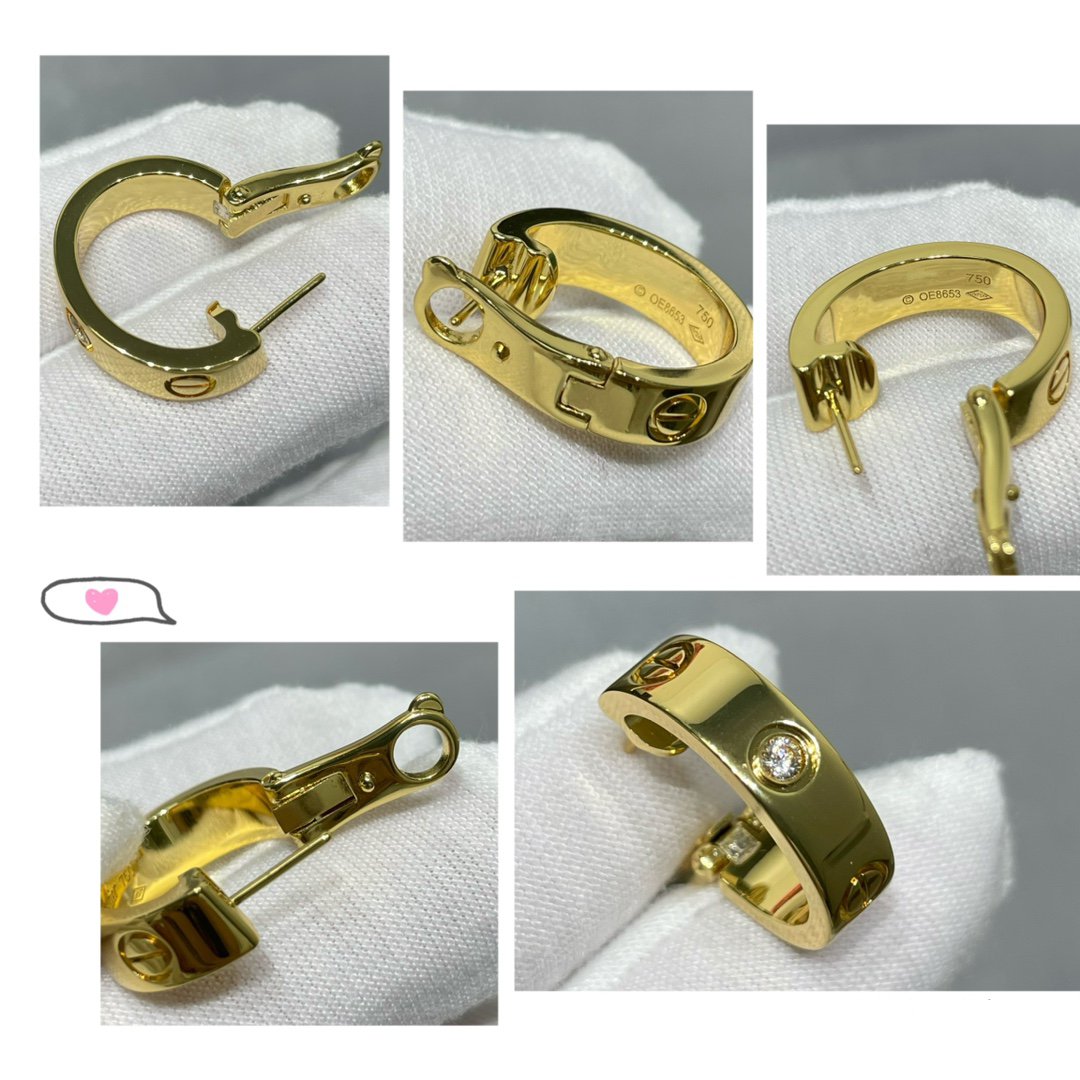 [Elitejewels]LOVE 5.5MM 1ダイヤモンドイヤリング