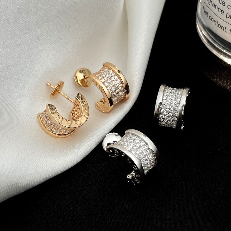 [Elitejewels]ZERO 1 DIAMOND PAVED EARRINGS