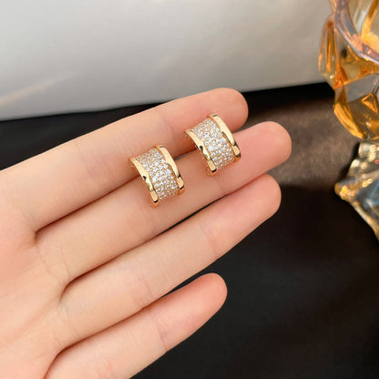 [Elitejewels]ZERO 1 DIAMOND PAVED EARRINGS