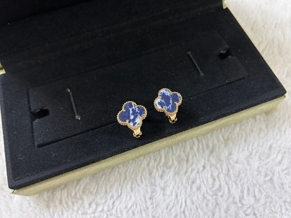 [Elitejewels]CLOVER PIETERSITE MEDIUM STUD EARRINGS