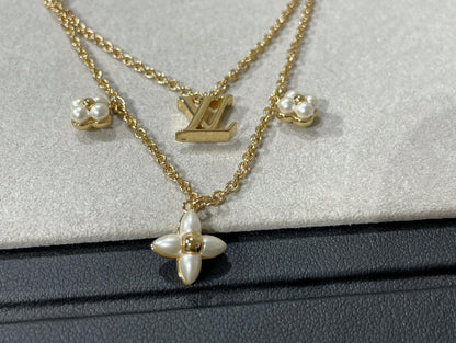 [Elitejewels]FLOWERGRAM GOLD MOP DOUBLE ROW NECKLACE